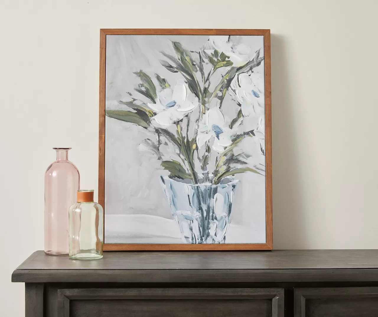 Blue Floral Vase Framed Canvas - Image 2