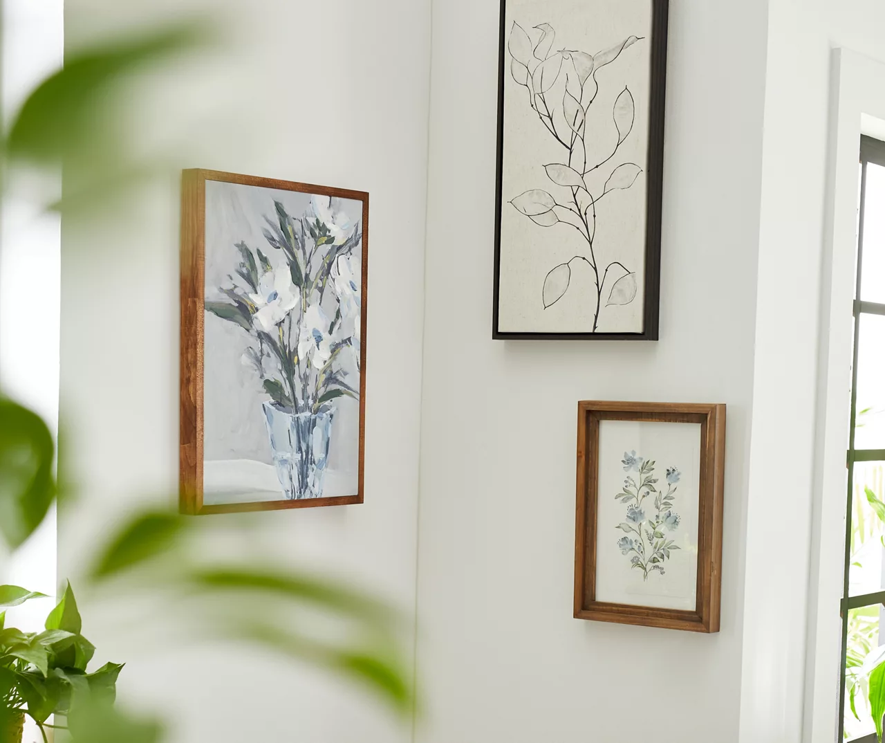 Blue Floral Vase Framed Canvas - Image 4