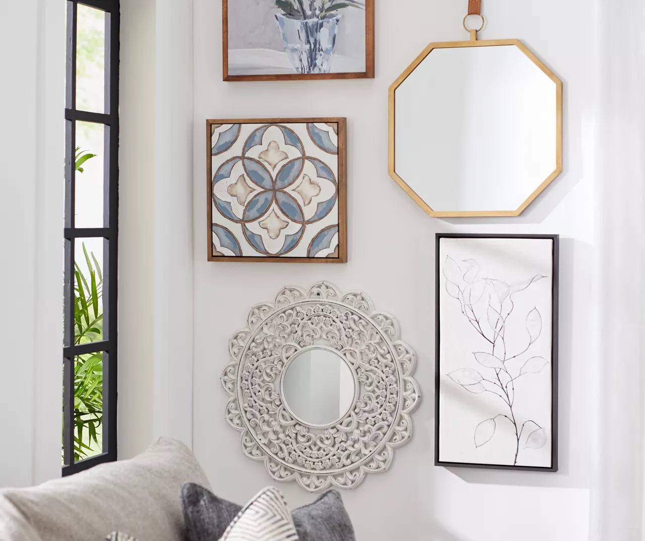 Blue Floral Vase Framed Canvas - Image 3