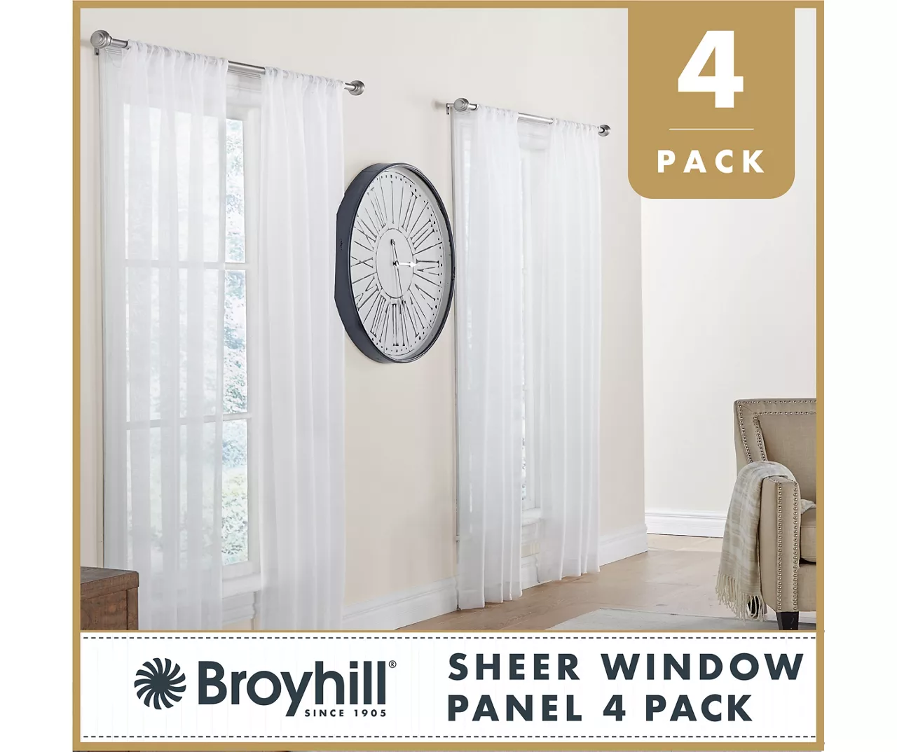 Broyhill Perfect Sheers 4-Piece Curtain Panel Set - Image 6