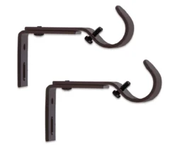 Legacy Brown-Black Adjustable Curtain Rod Brackets, 2-Pack