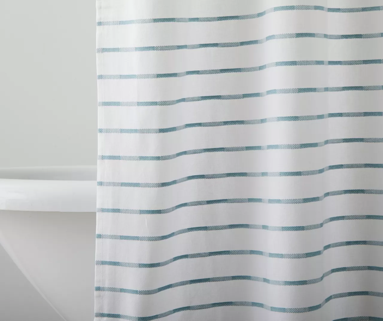 Slate Stripe Fabric Shower Curtain - Image 2