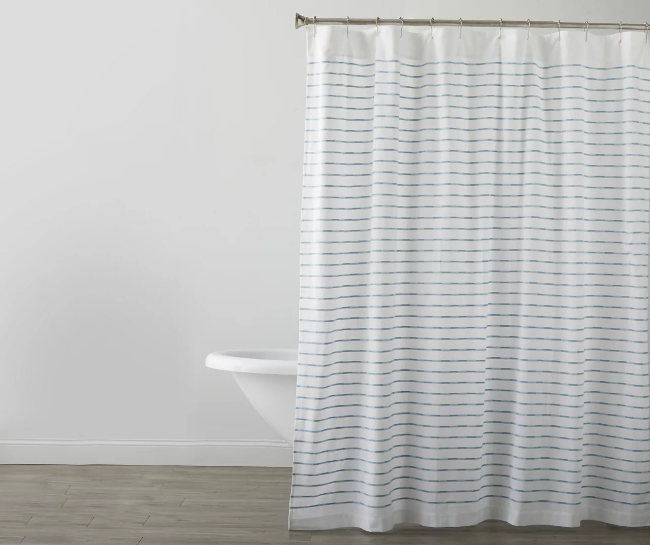 Slate Stripe Fabric Shower Curtain