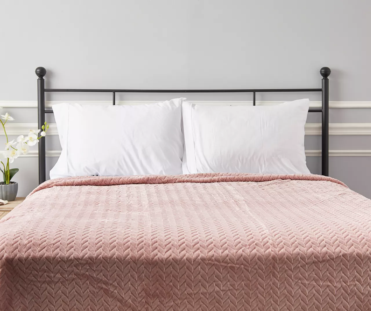 Sepia Rose Zigzag-Embossed Velvet King Blanket - Image 5