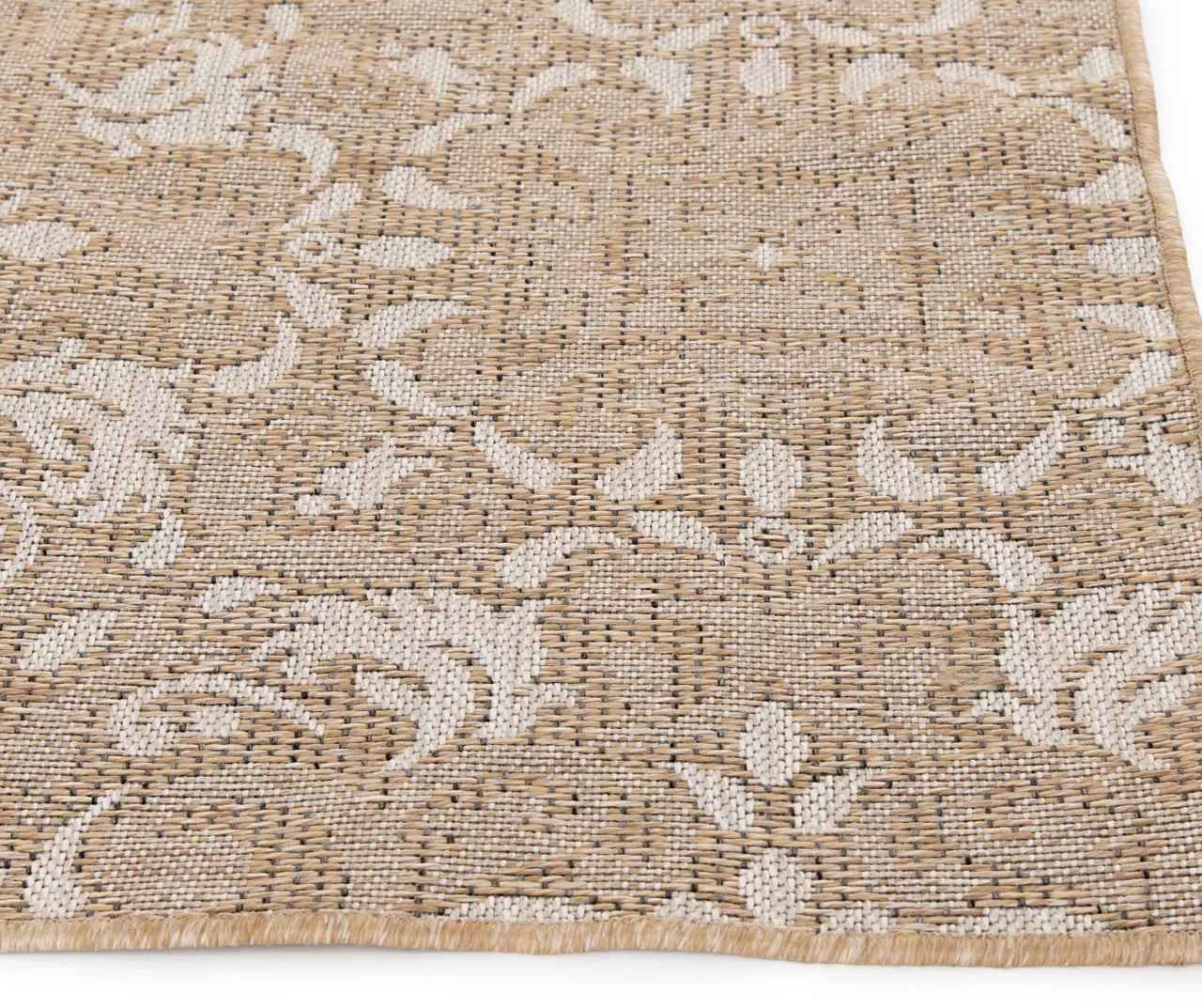 Broyhill Sandpointe Tan & Ecru Damask Outdoor Area Rug - Image 3