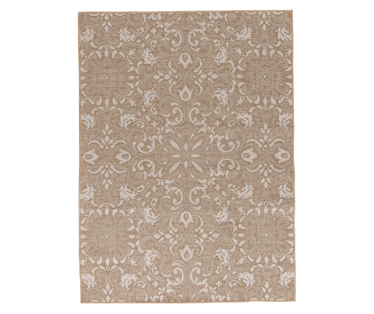 Broyhill Sandpointe Tan & Ecru Damask Outdoor Area Rug - Image 2