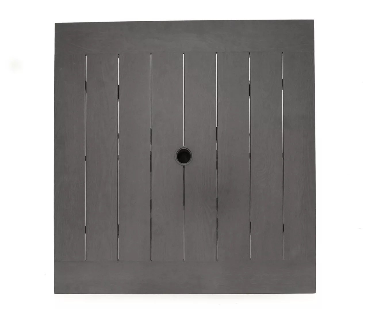 Autumn Cove Brown Wood Look Square Steel Patio Dining Table - Image 4