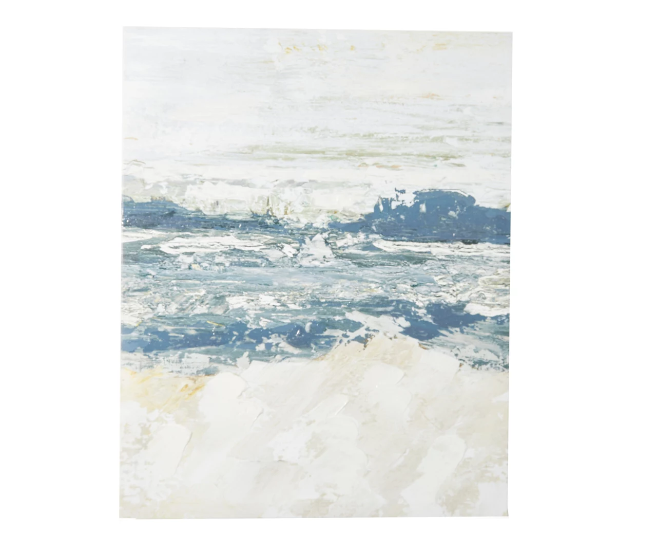 Blue & White Abstract Ocean 1 Wrapped Canvas