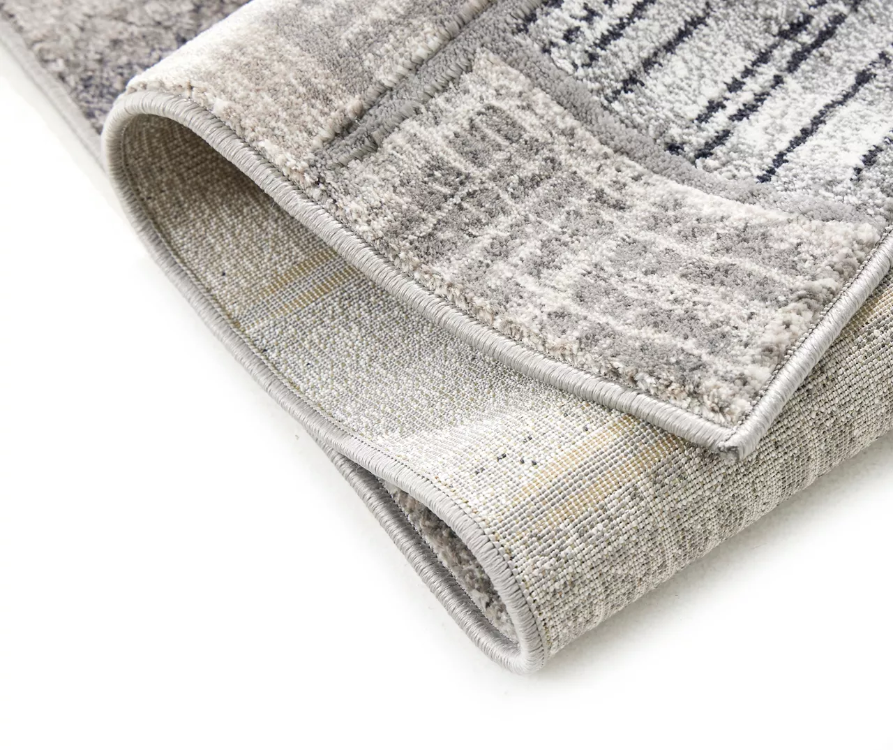 Destan Charcoal & Gray Patchwork Runner Rug, (2' X 7') - Image 3