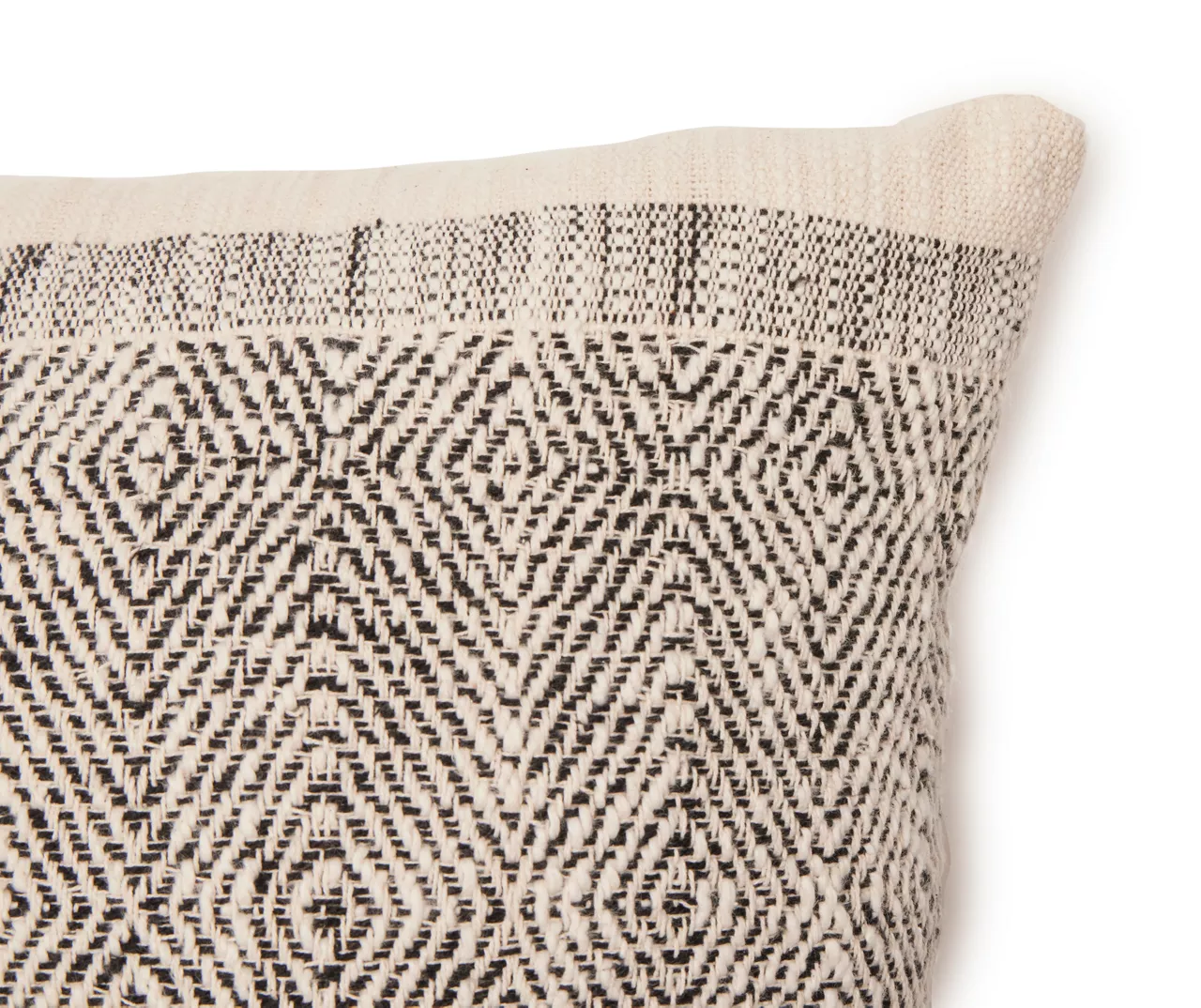 Hawthorne Black & White Geometric Square Throw Pillow - Image 3