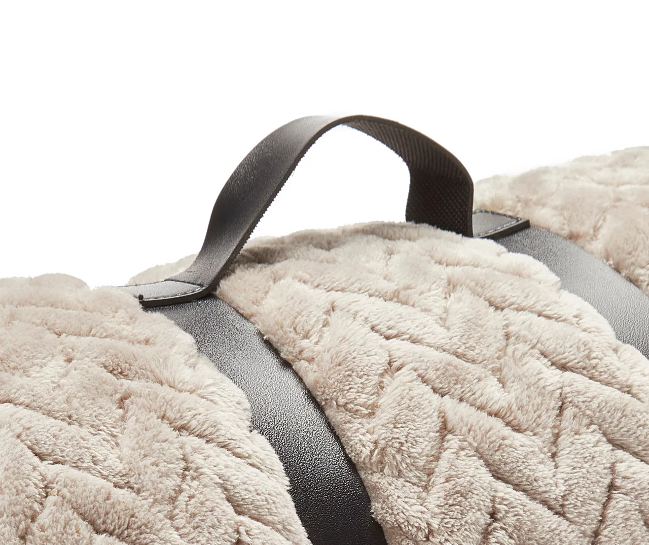 Tan Chevron Embossed Velvet Queen Blanket - Image 4