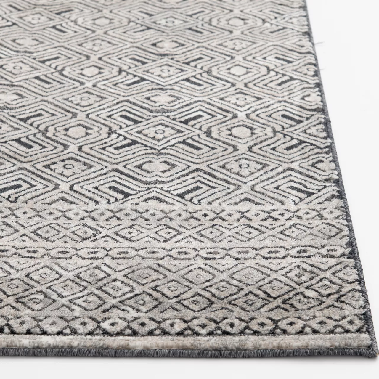 Colin Dark Blue & Whitecap Geometric Area Rug, (5' X 7') - Image 2