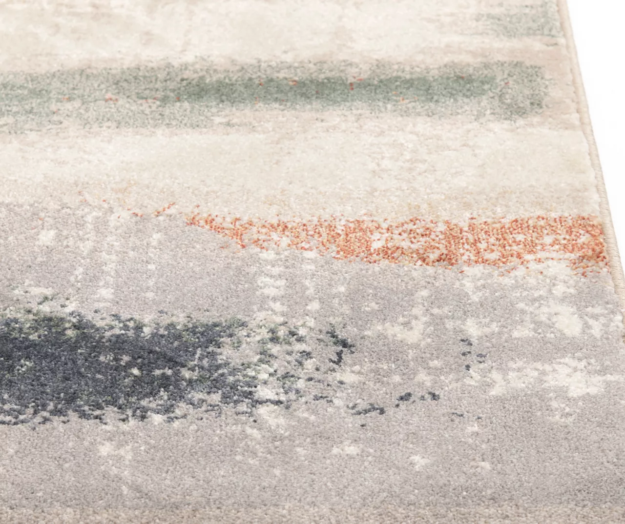 Hadlee Sand, Coral & Green Abstract Area Rug, (6' X 9') - Image 2