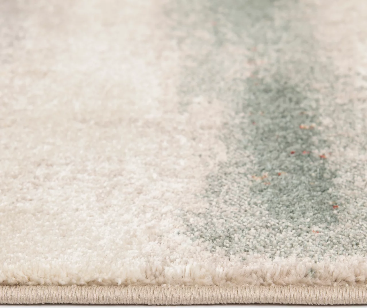 Hadlee Sand, Coral & Green Abstract Area Rug, (6' X 9') - Image 4