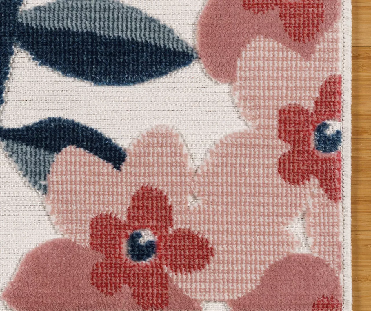 Broyhill Nauru Blue & Pink Floral Outdoor Area Rug - Image 3