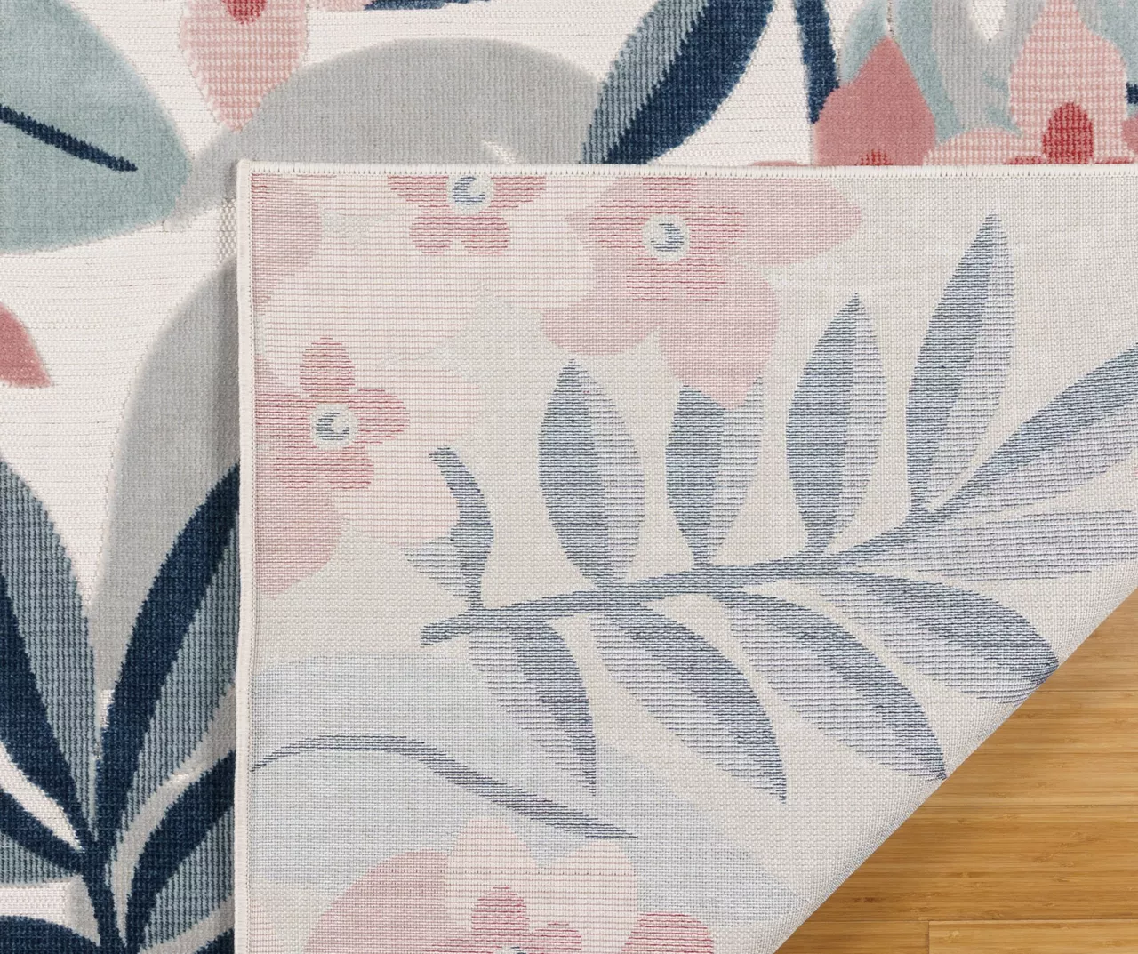 Broyhill Nauru Blue & Pink Floral Outdoor Area Rug - Image 4