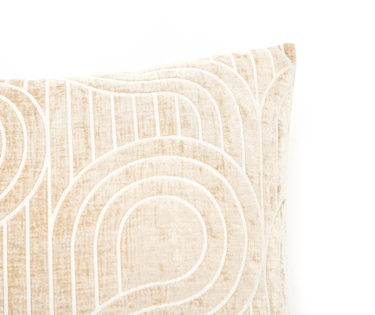 New Beginnings Brown Rice & White Loop Chenille Square Throw Pillow - Image 2