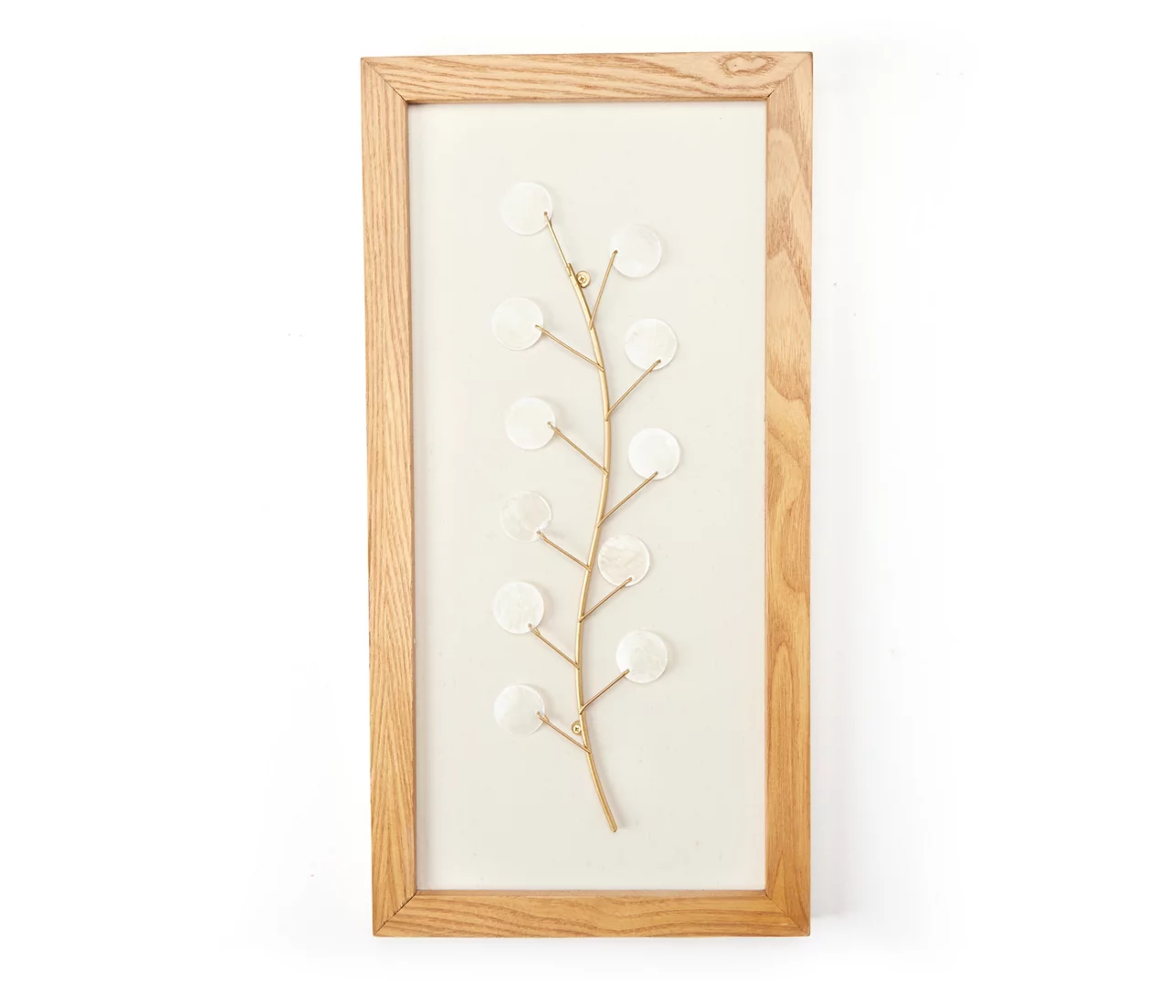 New Beginnings White Capiz Botanical Framed Wall Art
