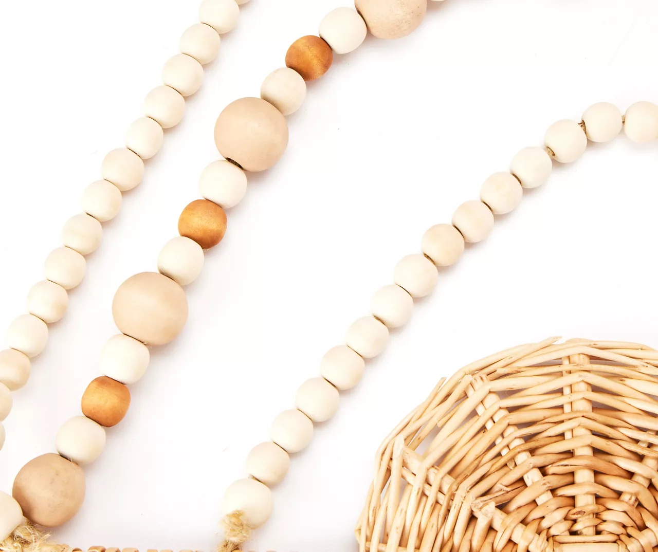 Wild Sedona Raffia & Beads Hanging Wall Fan - Image 2