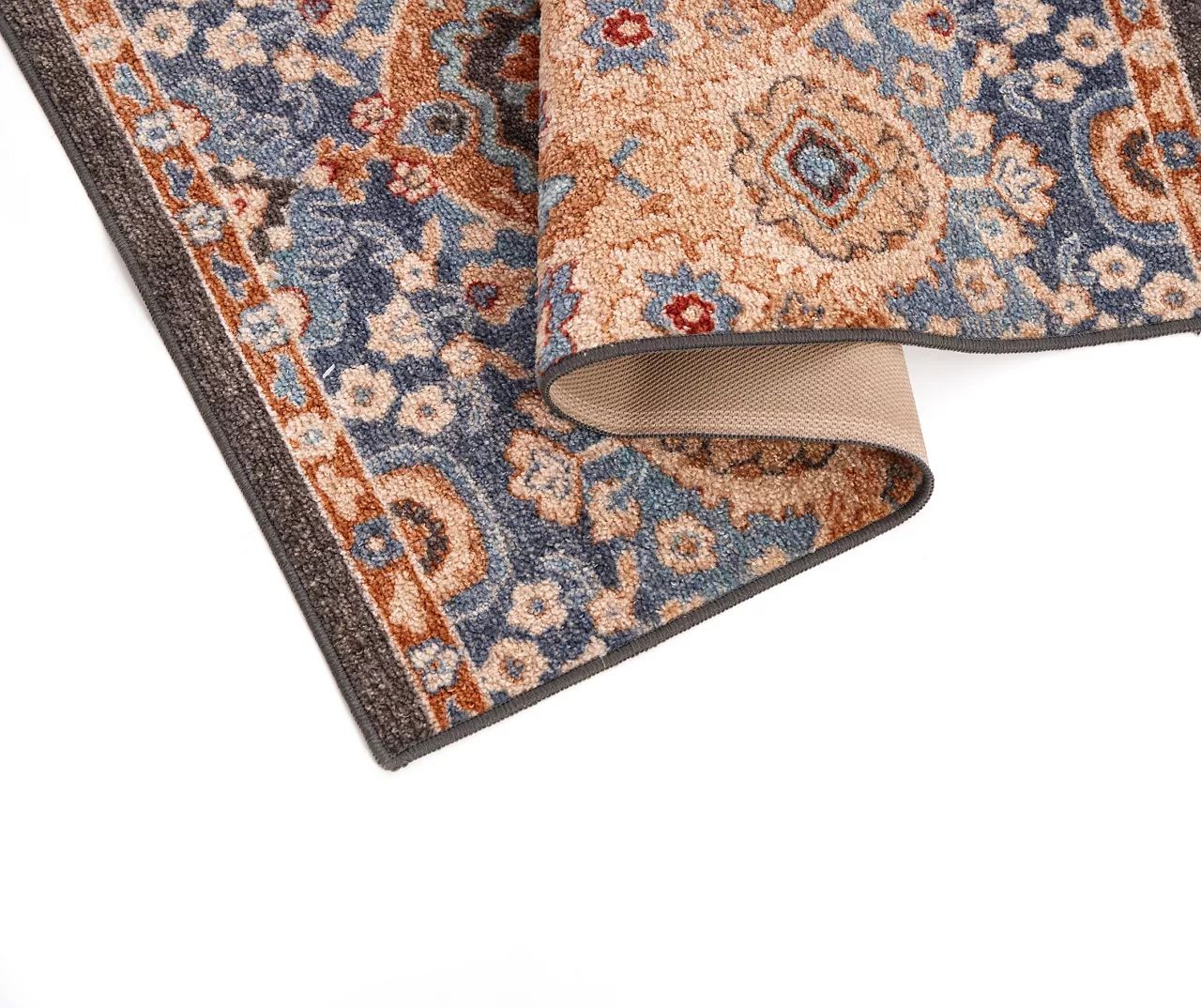 Broyhill Blue & Tan Traditional Floral Accent Rug - Image 6