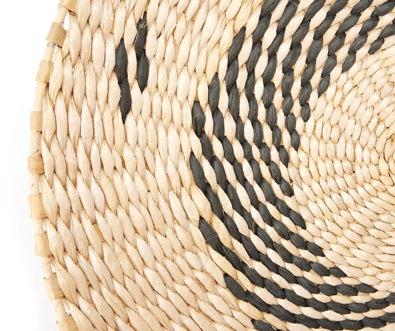 Tan & Black Spiral Woven Grass Wall Decor - Image 2