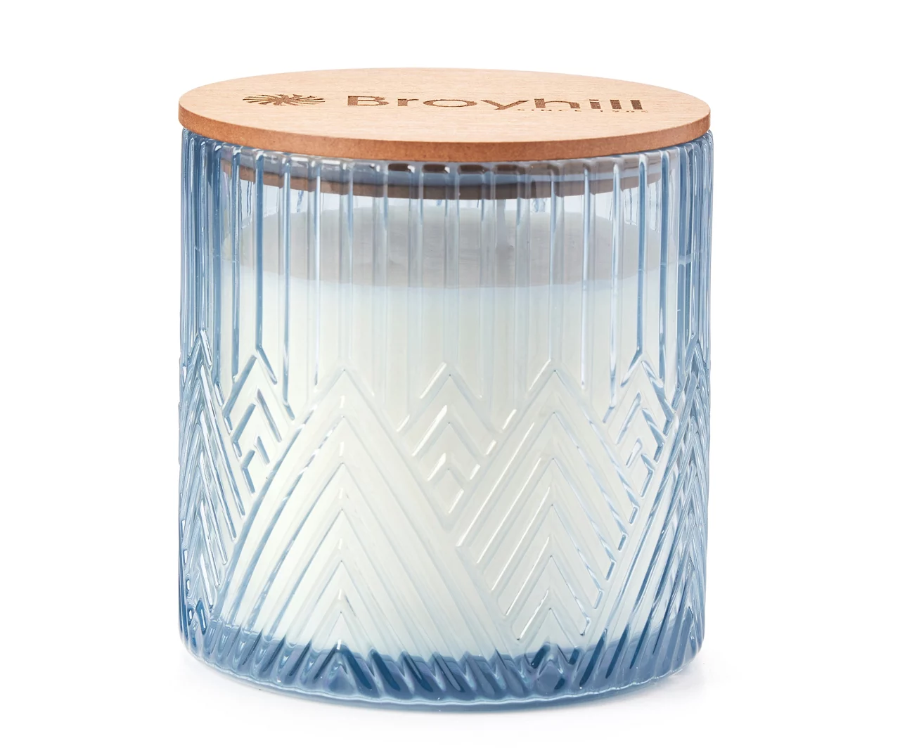 Chamomile Tea Blue Geometric Glass Jar Candle, 16 Oz.