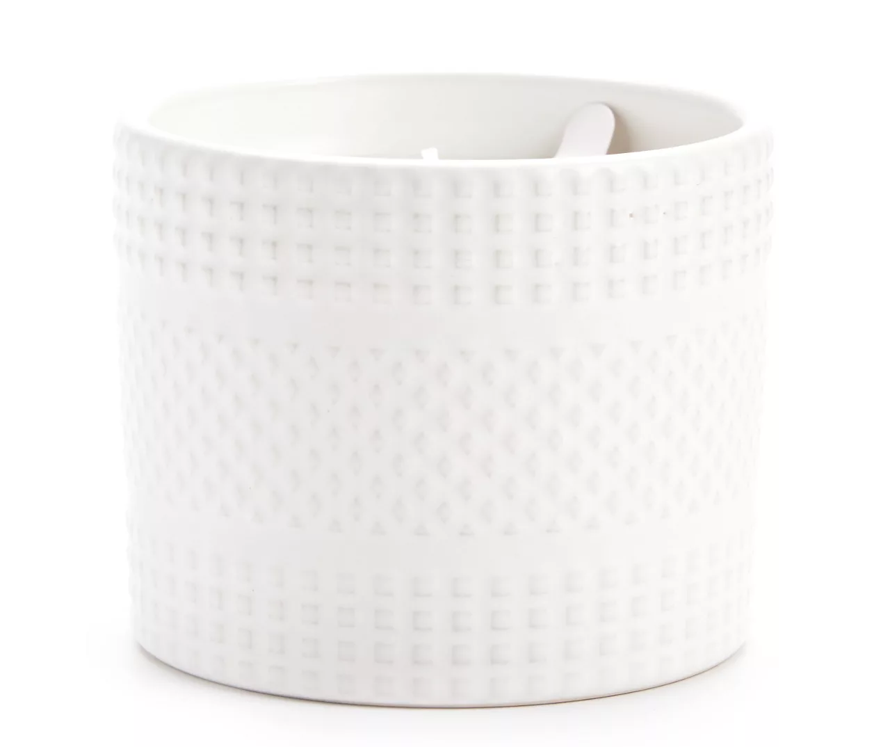 Homeward Vanilla Macaroon Embossed Ceramic Candle, 11 Oz.