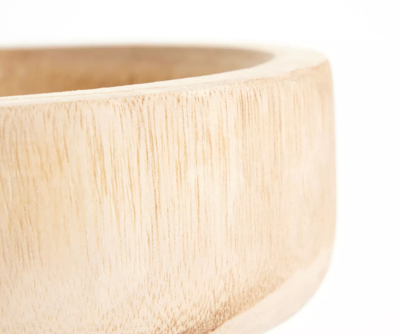 Homeward Turned Paulownia Wood Bowl With Pedestal - Image 2