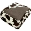 Cream & Brown Cow Print Faux Fur King Comforter