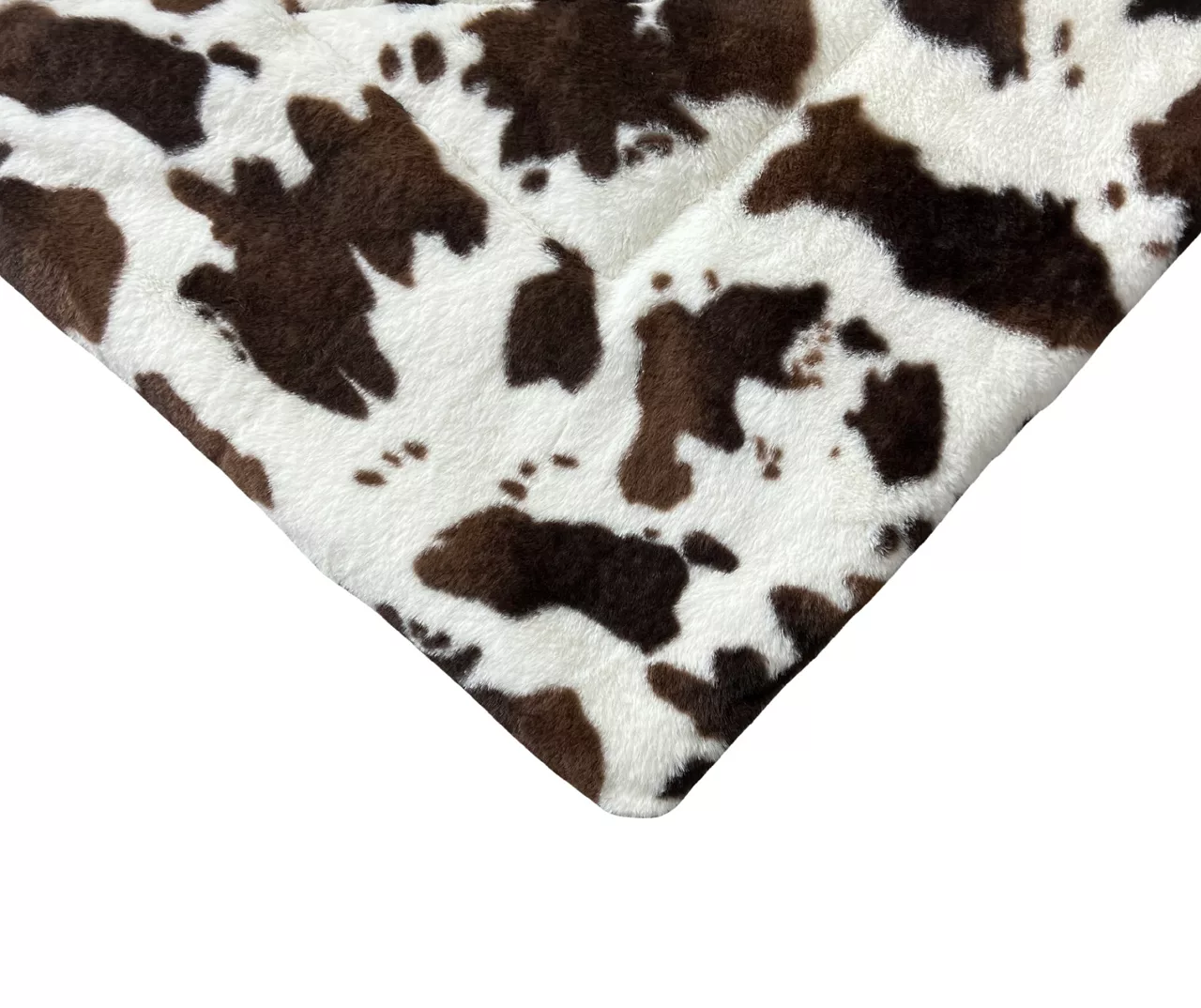 Cream & Brown Cow Print Faux Fur Full/Queen Comforter - Image 4
