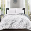 Gray Marble Print Faux Fur Full/Queen Comforter